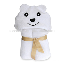 Tamanho 0-24M Urso Com Capuz Toalha Turca Em Branco, Extra-absorvente, Respirável, leve e Secagem Rápida